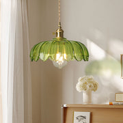 Dorian Vintage Tulip Petal Glass Floral Pendant Light